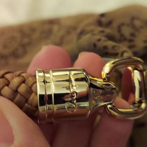 COLE HAAN Suede Laser Etched Floral Motif Hobo Bag w/ Leather Braided Strap - Picture 5 of 13